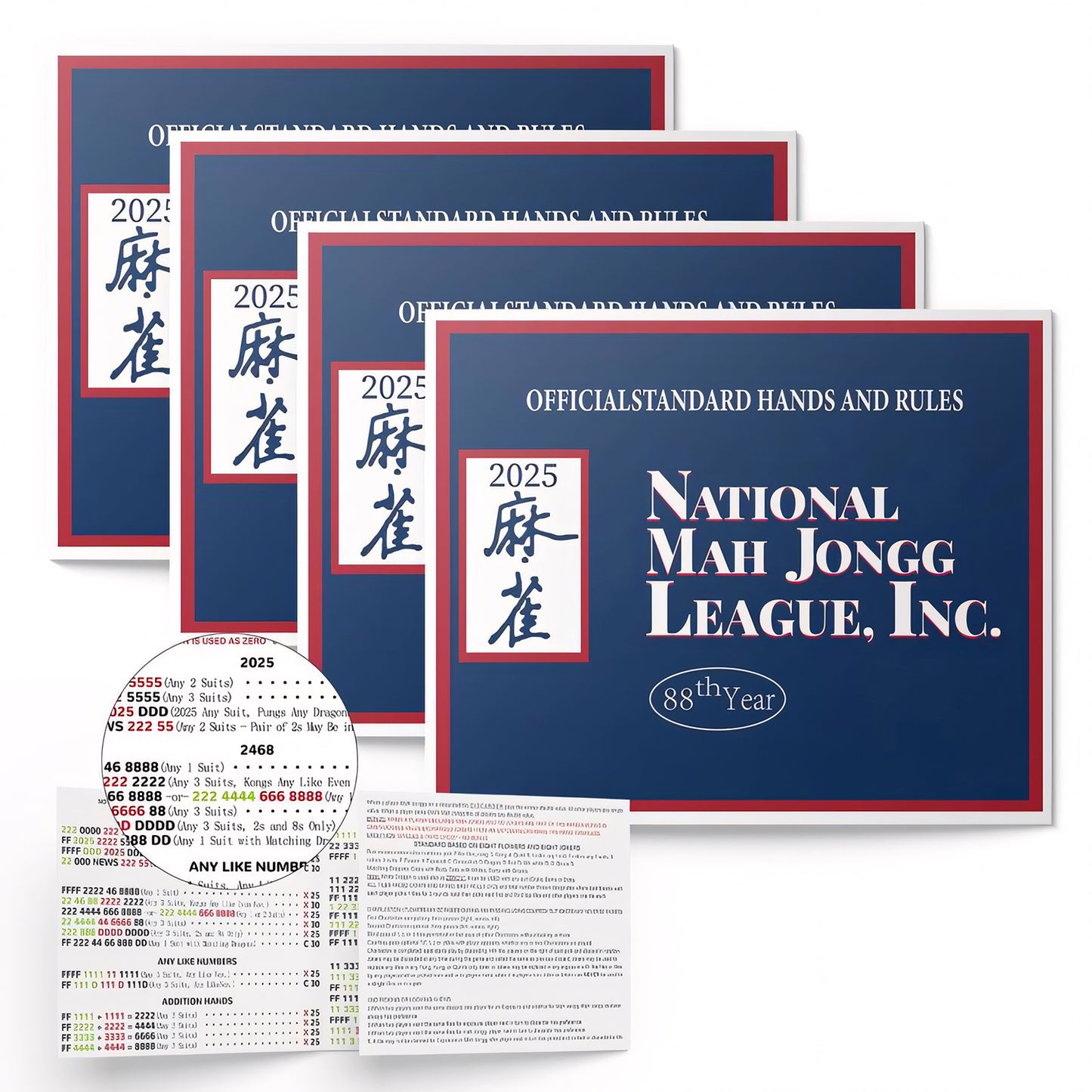 2025 Mahjong Cards 4PCS