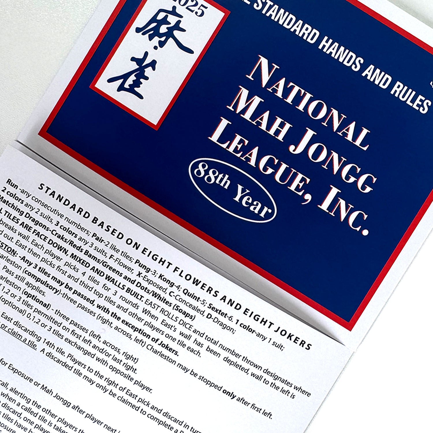 2025 National MahJong League Playing Card-4PC