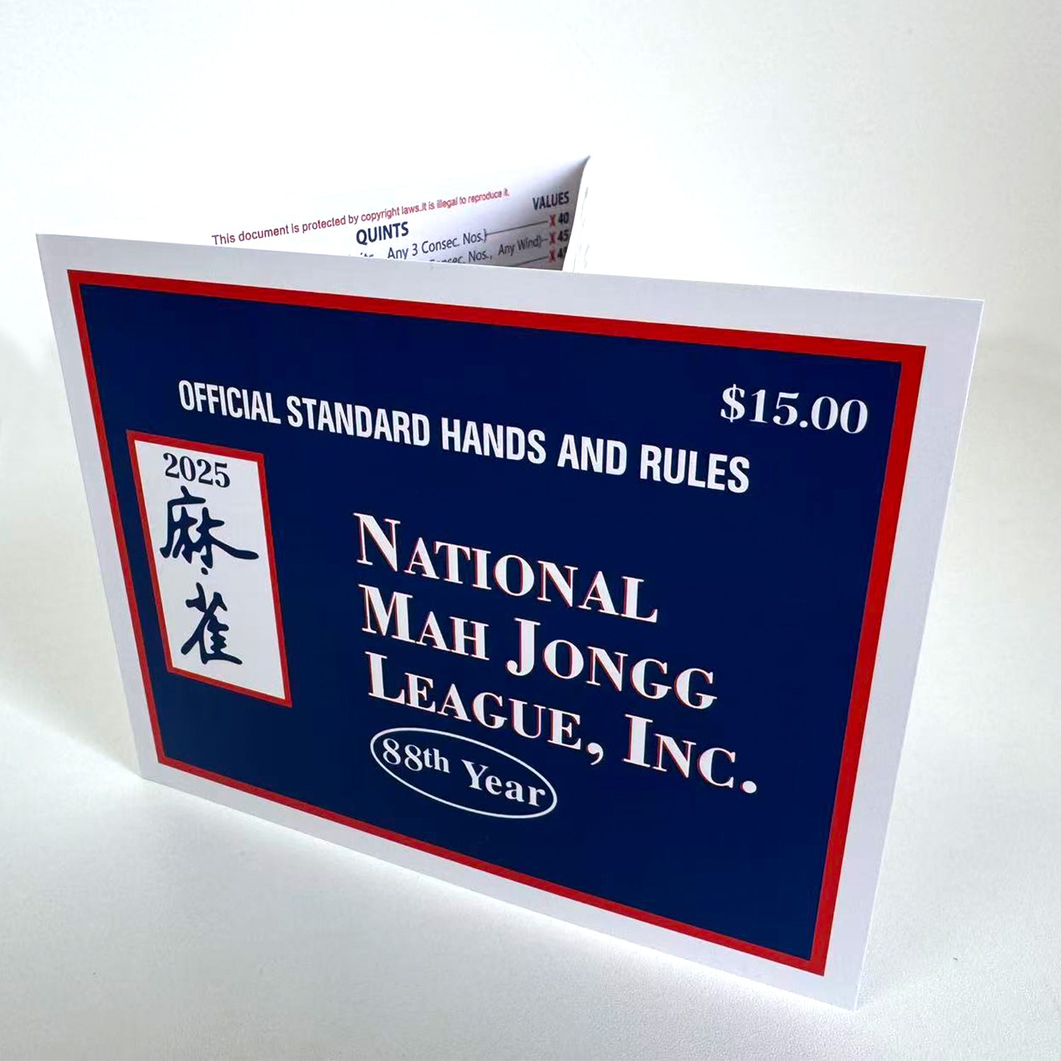 2025 National Mahjong League Cards -4PC